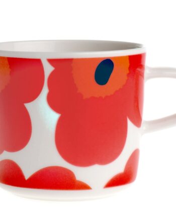 Marimekko Oiva Kaffekop   Dl  Unikko  Rød