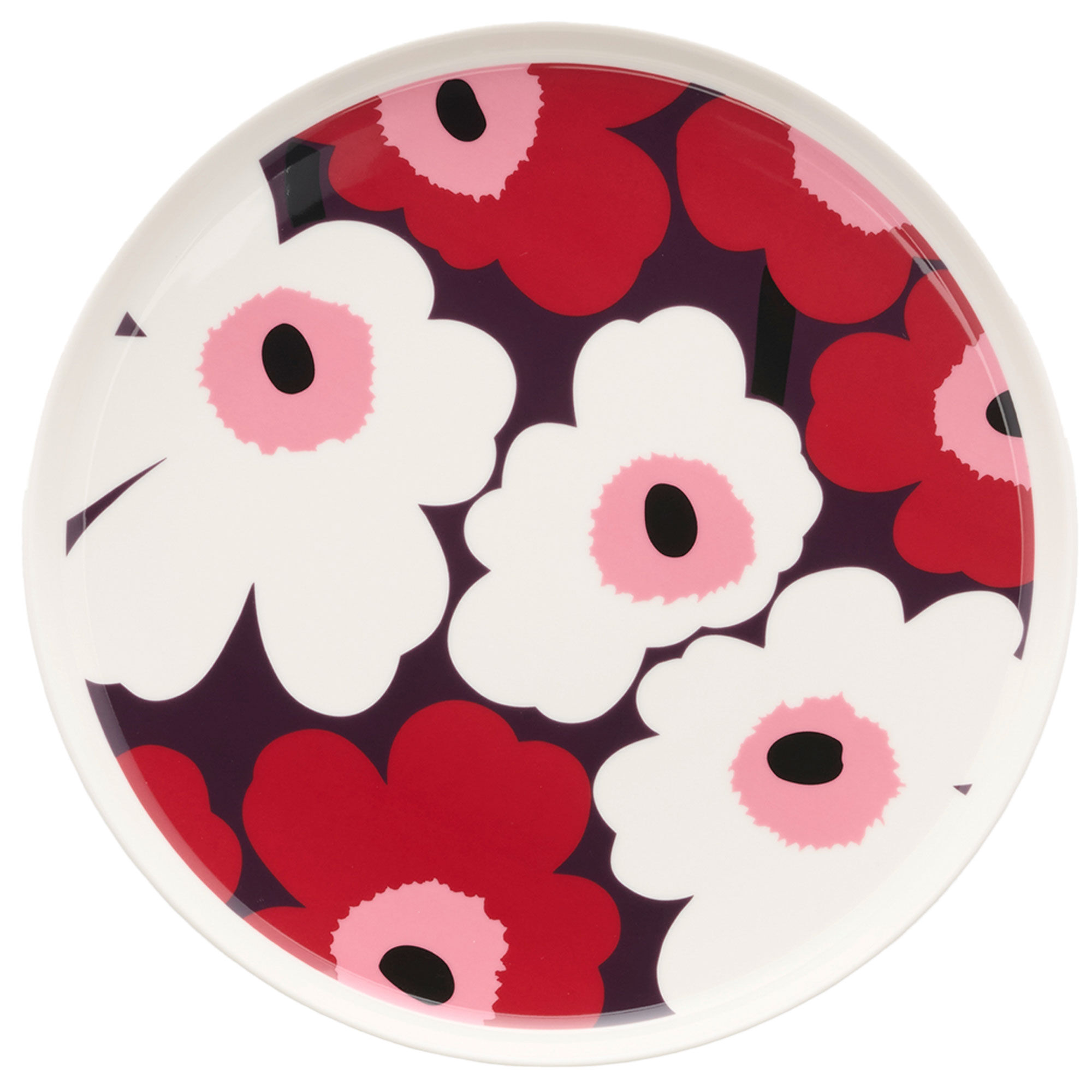 Marimekko Oiva Unikko Middagstallerken 25 Cm  Cranberry Pink