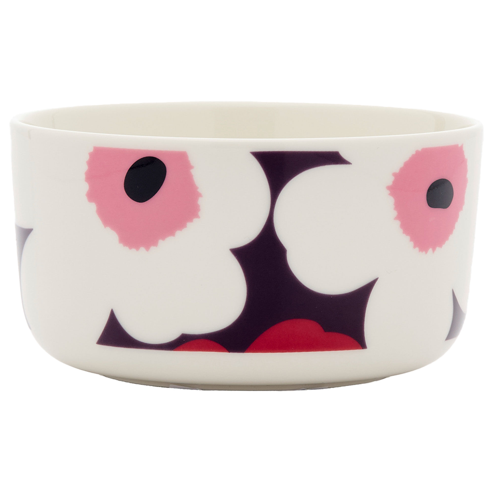Marimekko Oiva Unikko Skål   Dl  Cranberry Pink
