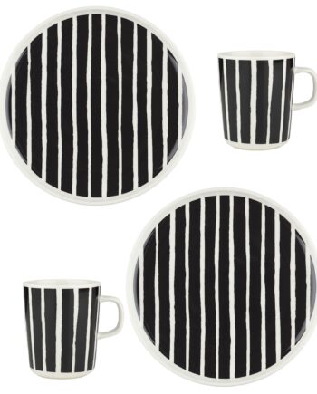 Marimekko Piccolo Morgenmadssæt   Dele  Hvid Sort