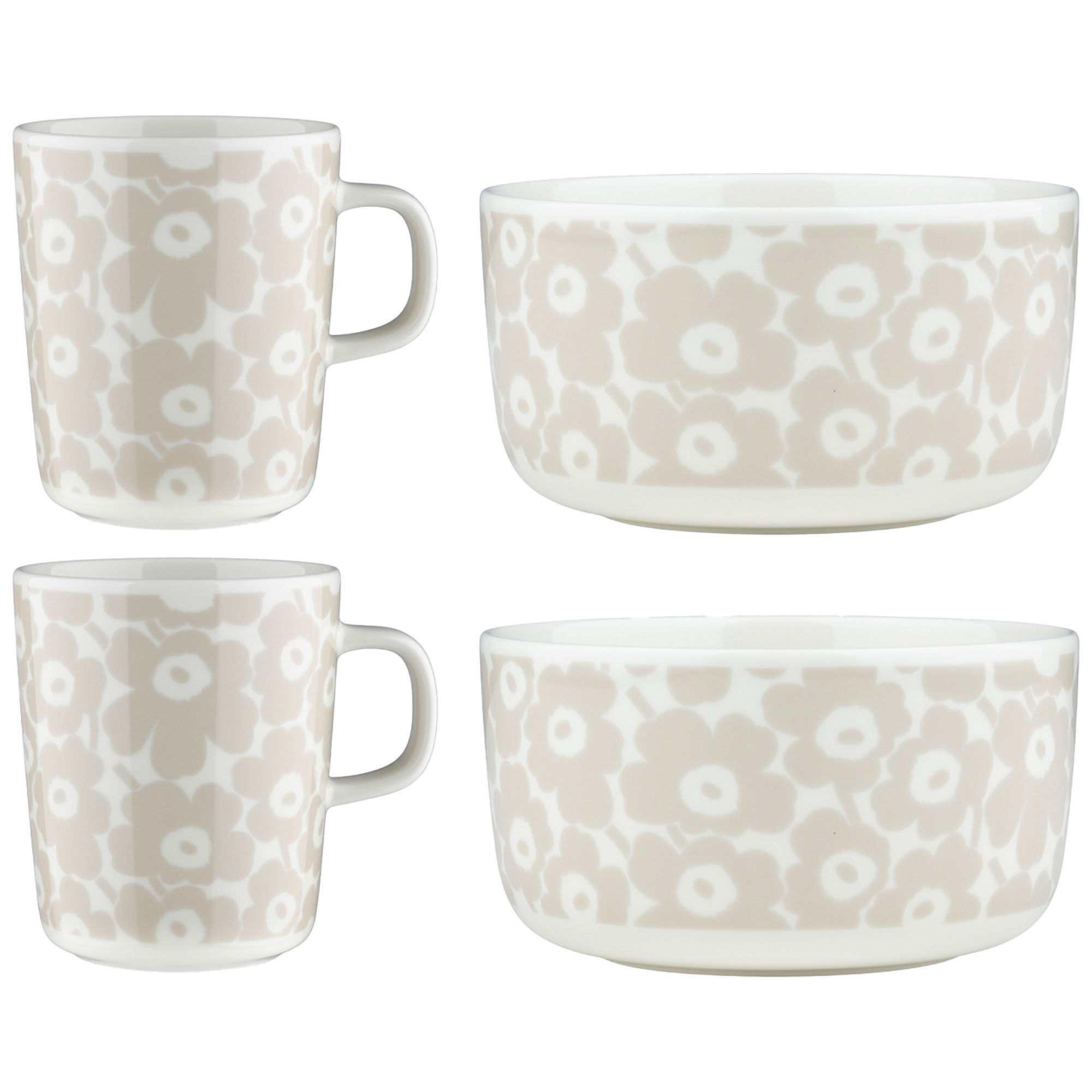 Marimekko Pikkuinen Unikko Morgenmadssæt  Hvid Beige    Dele