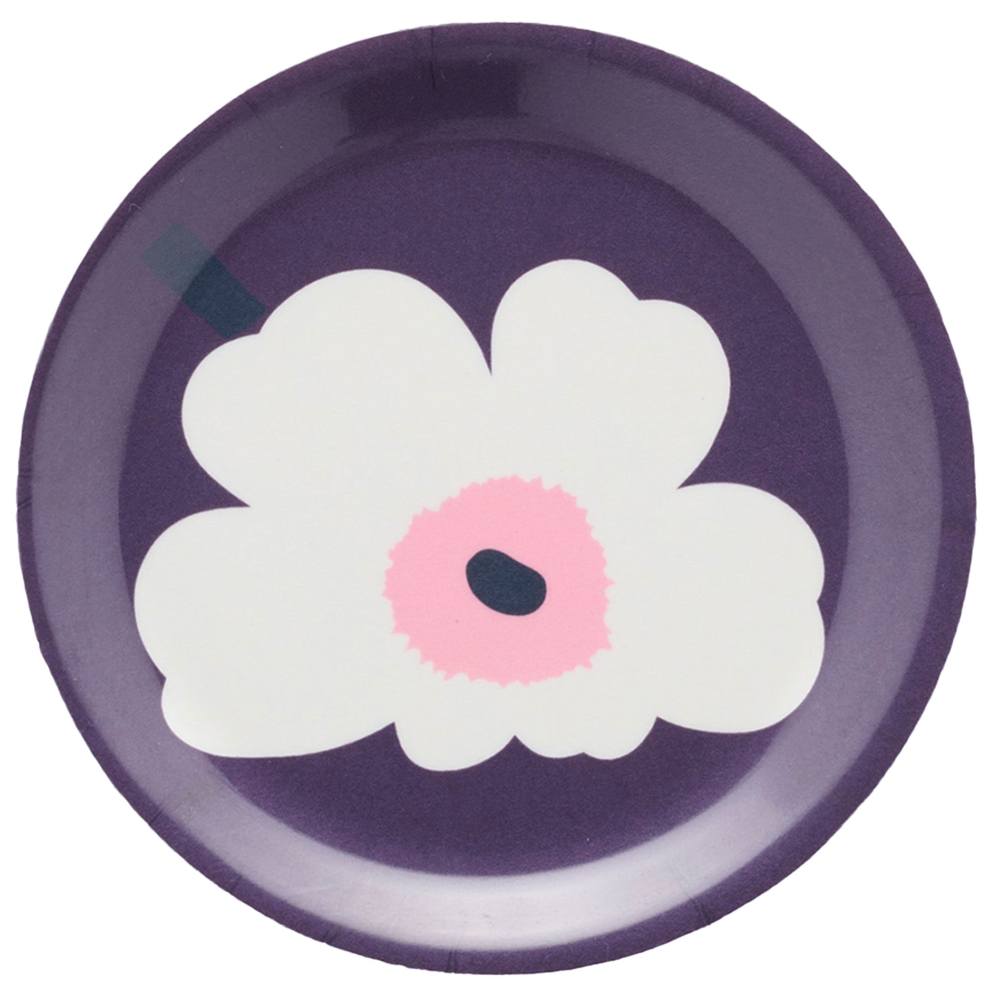 Marimekko Unikko Glasunderlag 11 Cm   -pak  Blomme Hvid