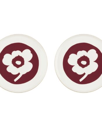 Marimekko Unikko Tallerken ø25  Hvid Cherry    Stk