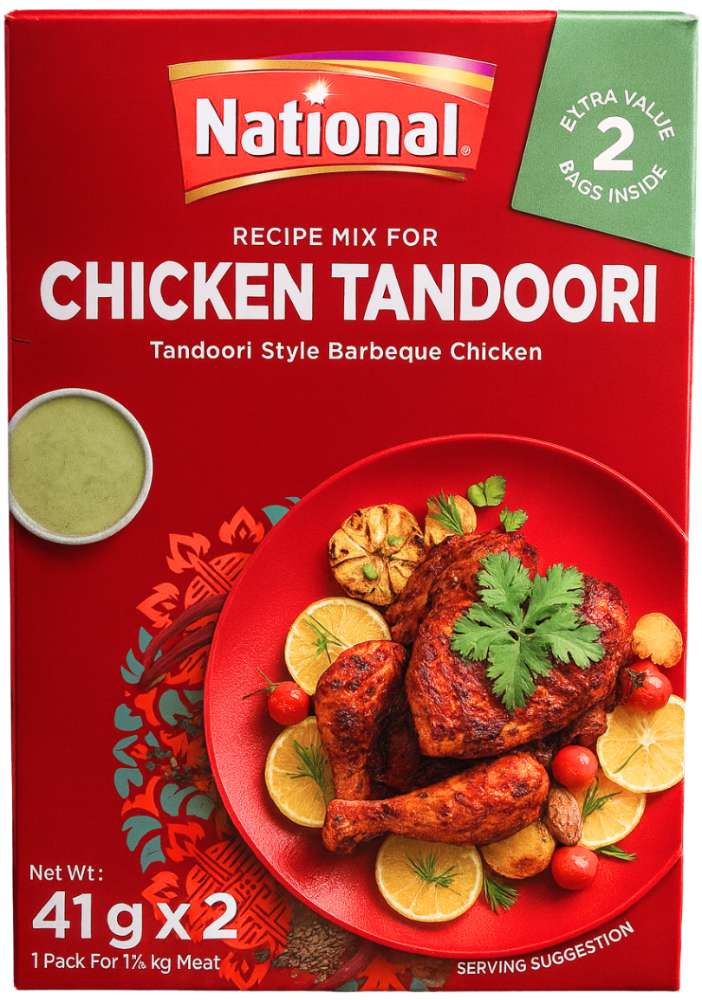 National Chicken Tandoori Krydderiblanding  Hot 2x41