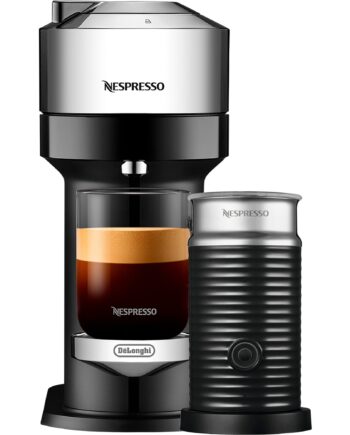 Nespresso Vertuo Next Deluxe Value Pack  Kaffemaskine Og Mælkeskummer  Pure Chrome