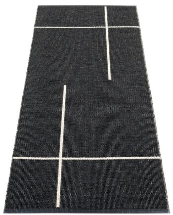 Pappelina Gulvtæppe Fred  70   180  Cm  Black Vanilla