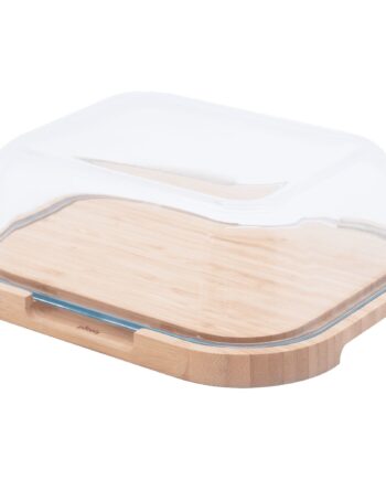 Pebbly Osteklokke 27x21 5x9 5cm  Glas Bambus