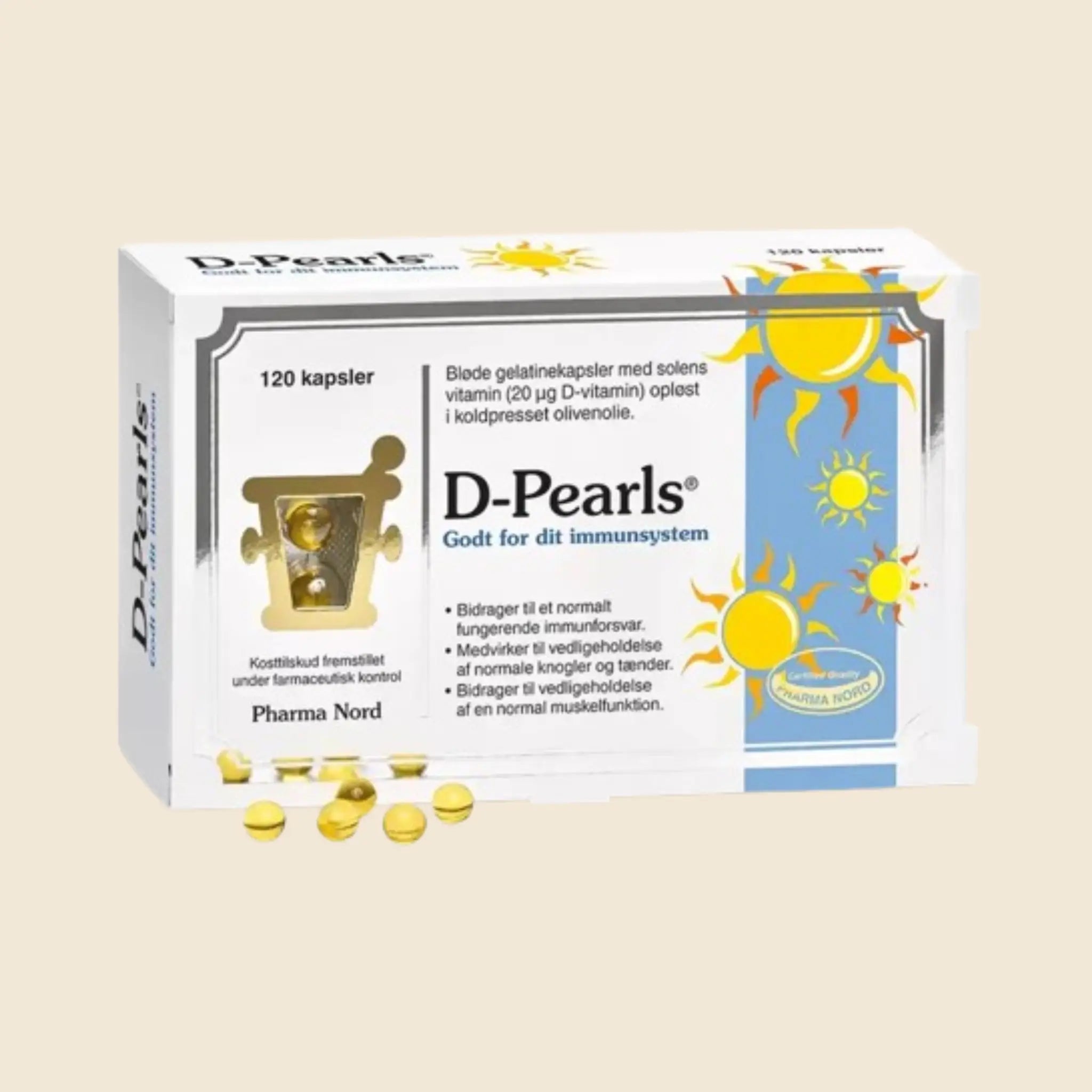 Pharma Nord   -pearls  D3 Vitamin 20 µg  120 Kapsler