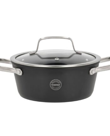Pillivuyt Travo Gryde Med Glaslåg     Liter 20 Cm  Sort Aluminium