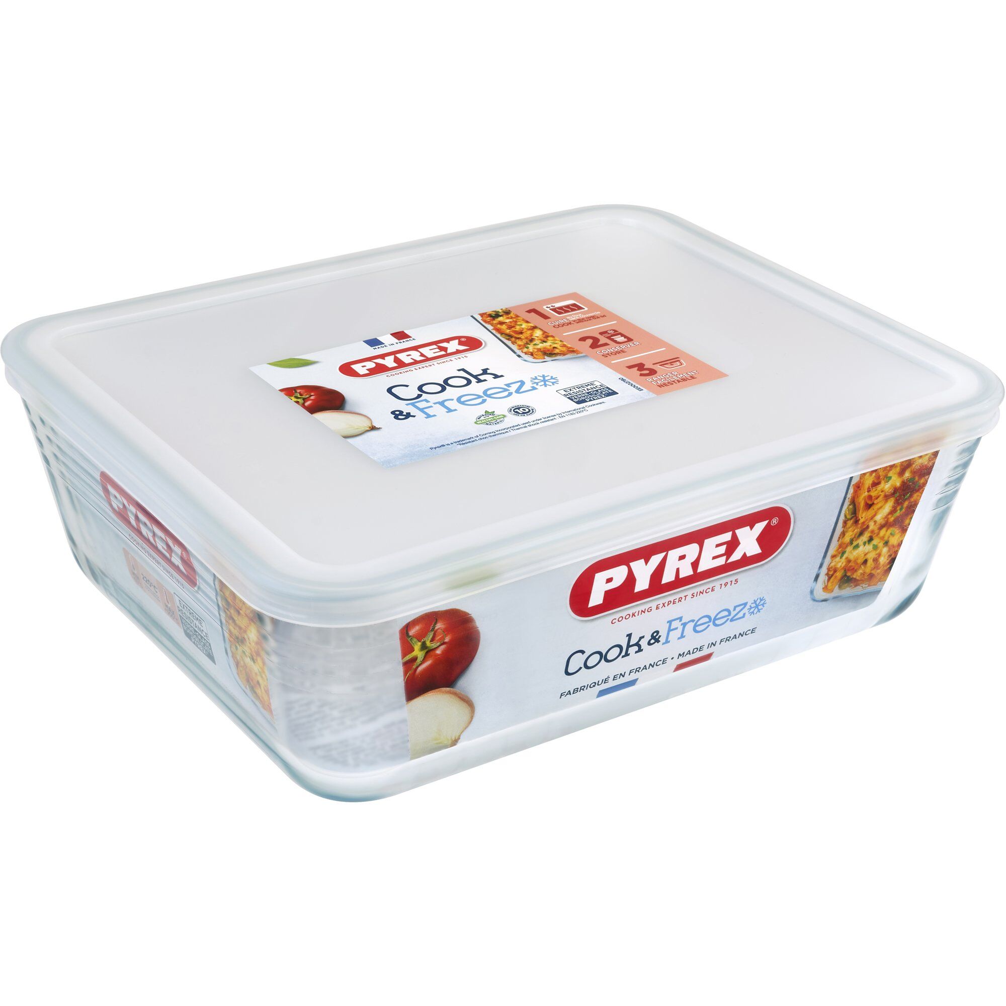 Pyrex Cook Freeze Madkasse Glasform Med Låg Liter