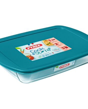 Pyrex Cook   Store Madkasse Glasform Med Låg      Liter