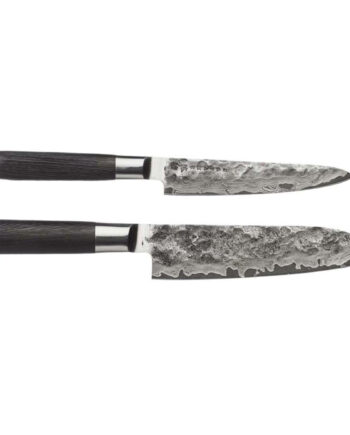 Satake Kuro   Dele Knivsæt  Santoku 18 Cm  Og Petty 15 Cm