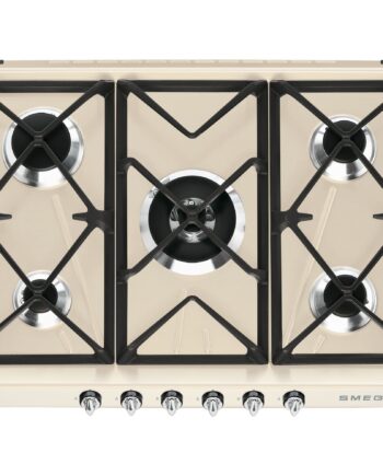Smeg 68   Cm Gaskogeplade Rustfrit Stål Victoria Design Creme