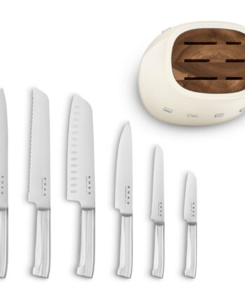 Smeg Knivblok Med Knive   Stk  Creme