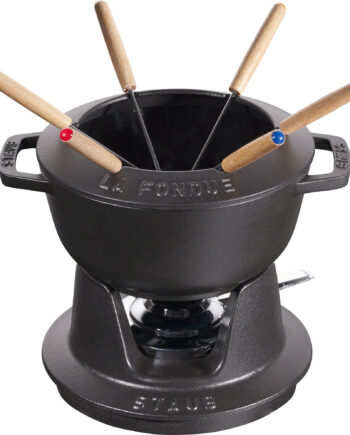 Staub Fonduesæt 18 Cm Sort Med Blank Inderside