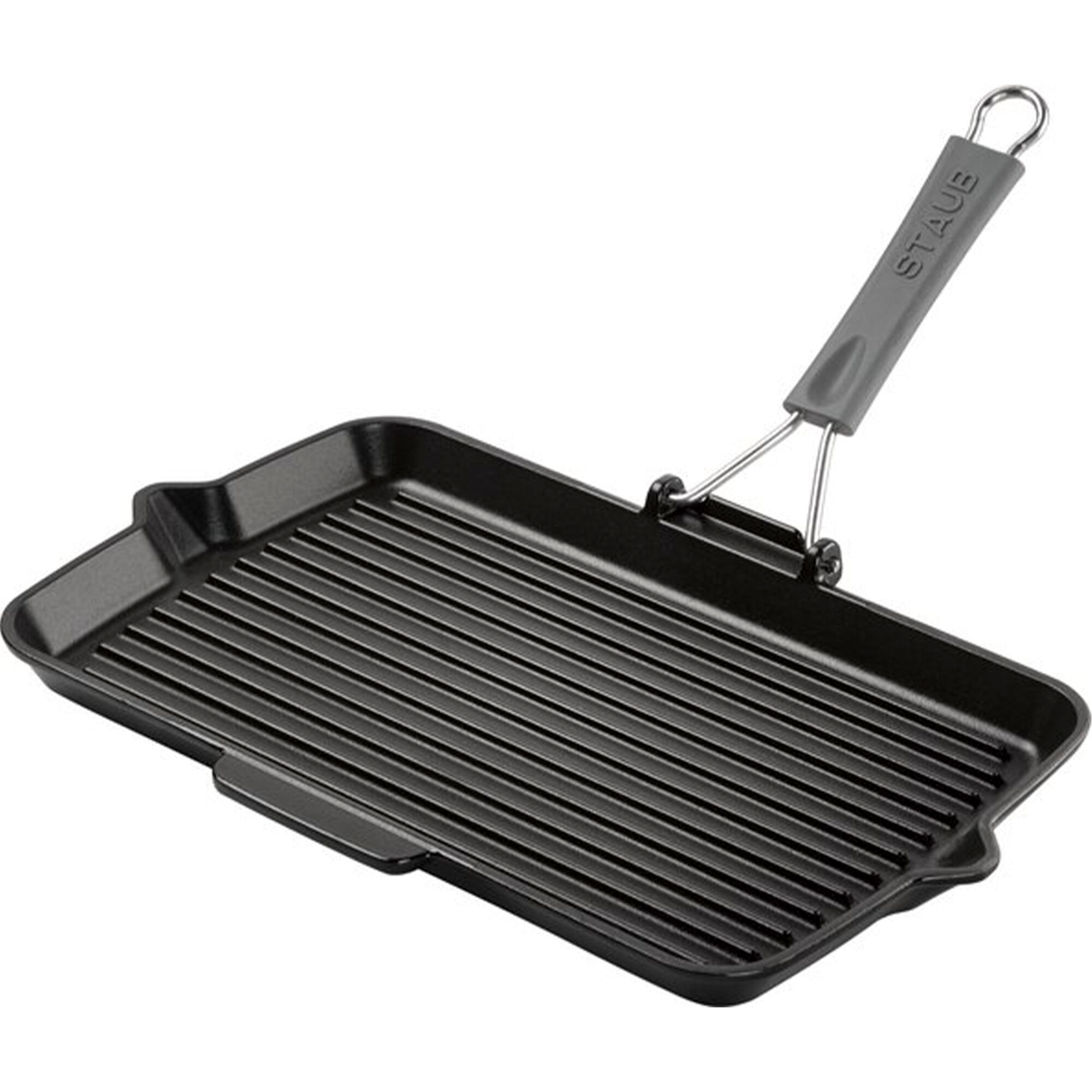 Staub Grillpande   Støbejern 34   21 Cm  Sort