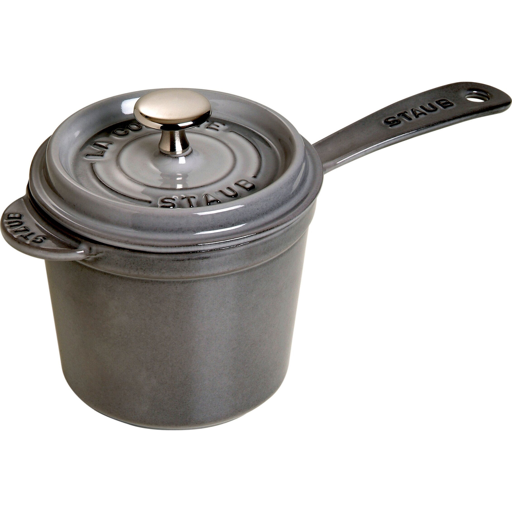 Staub Kasserolle   Støbejern 18 Cm          Grafitgrå