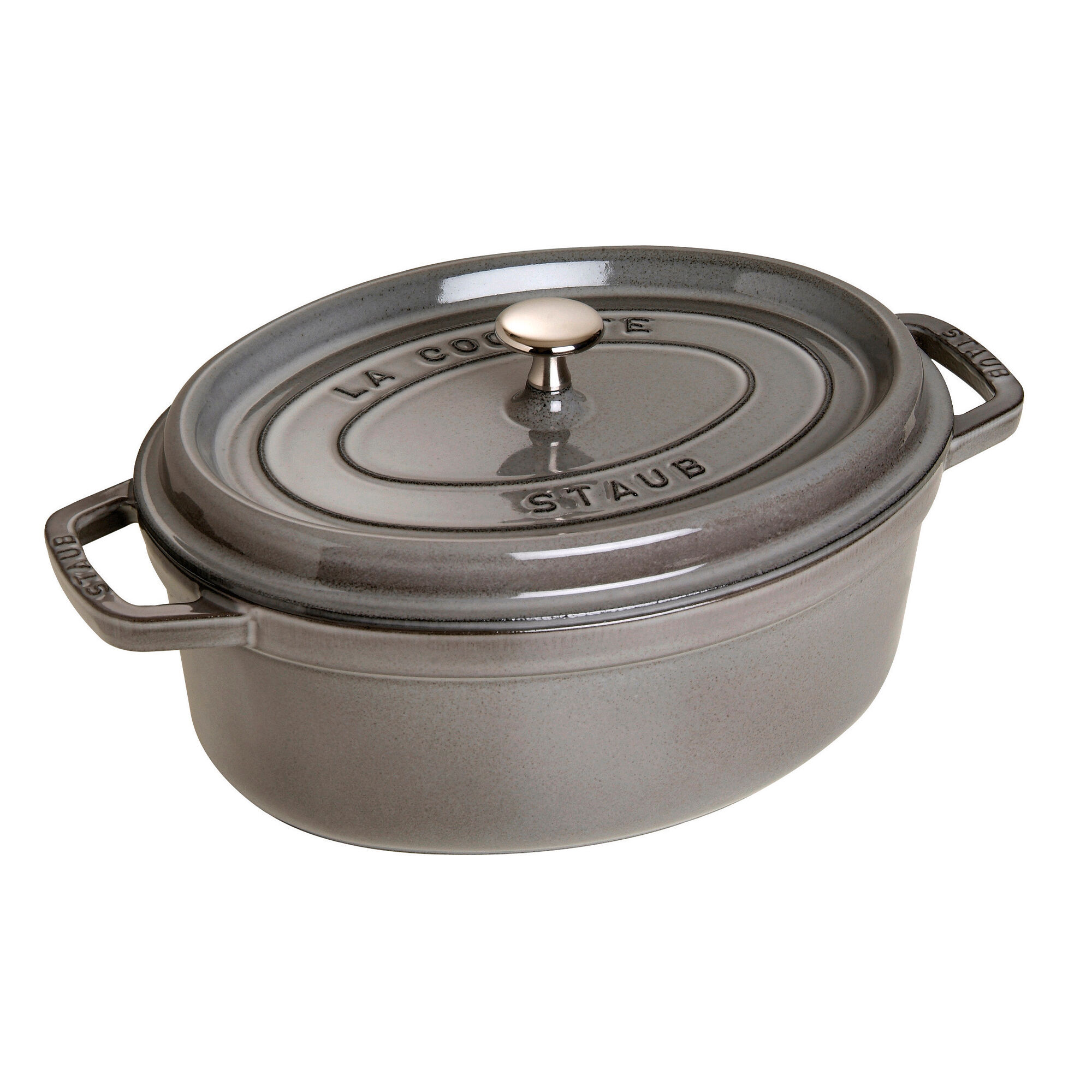 Staub La Cocotte Oval Støbejernsgryde 27 Cm          Grafitgrå