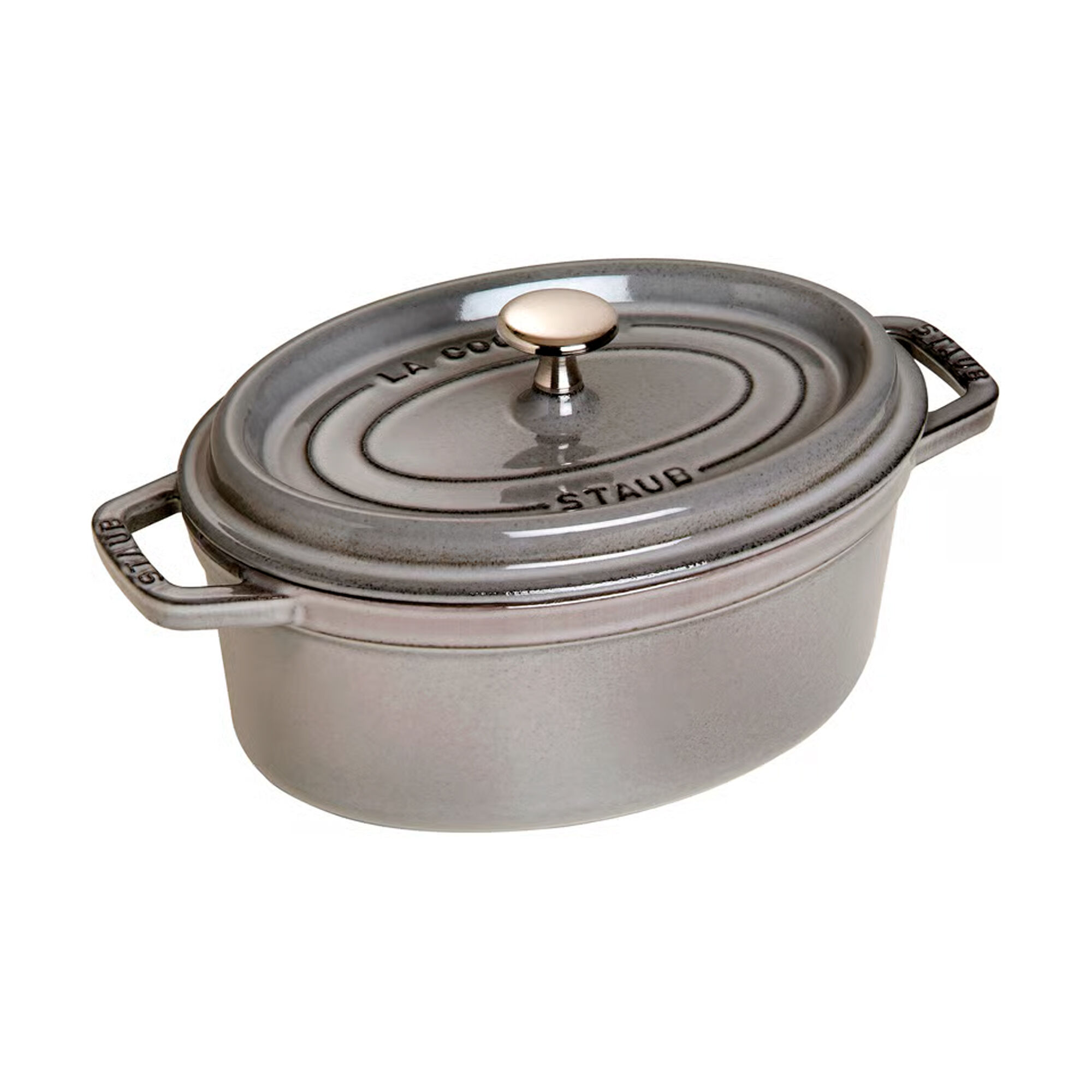Staub La Cocotte Oval Støbejernsgryde 23 Cm     35 Liter  Grafitgrå