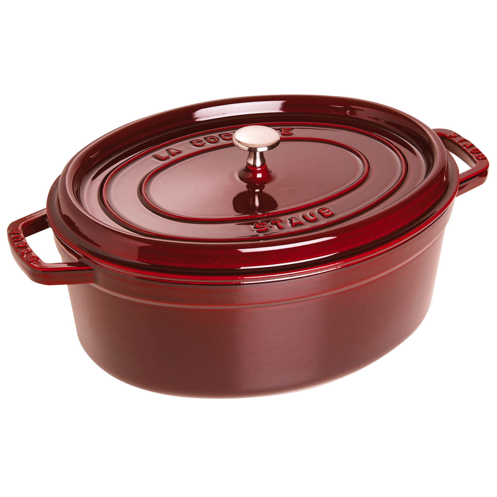 Staub La Cocotte Oval Støbejernsgryde 33 Cm       Liter  Grenadinrød