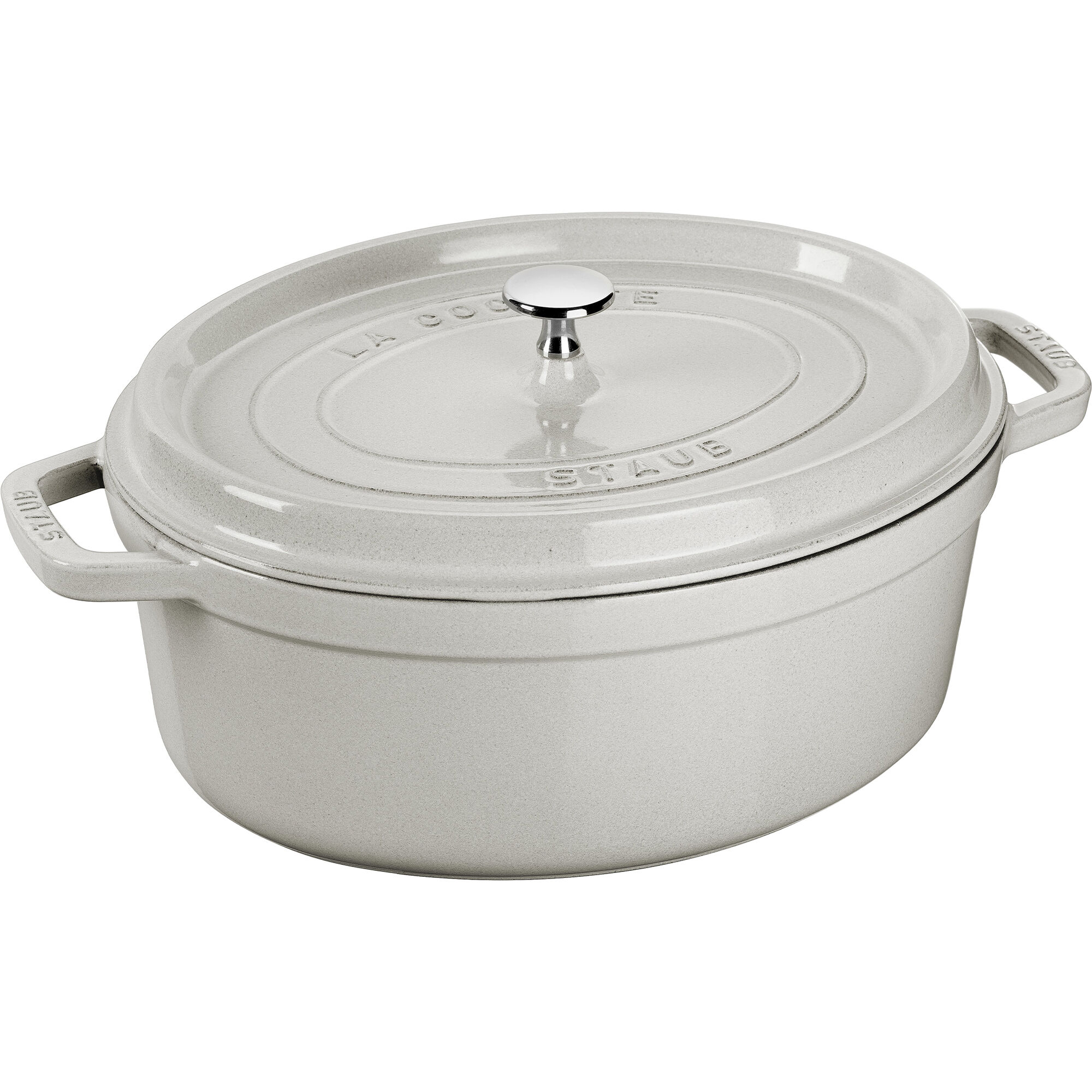 Staub La Cocotte Oval Støbejernsgryde 27 Cm       Liter  White Truffle