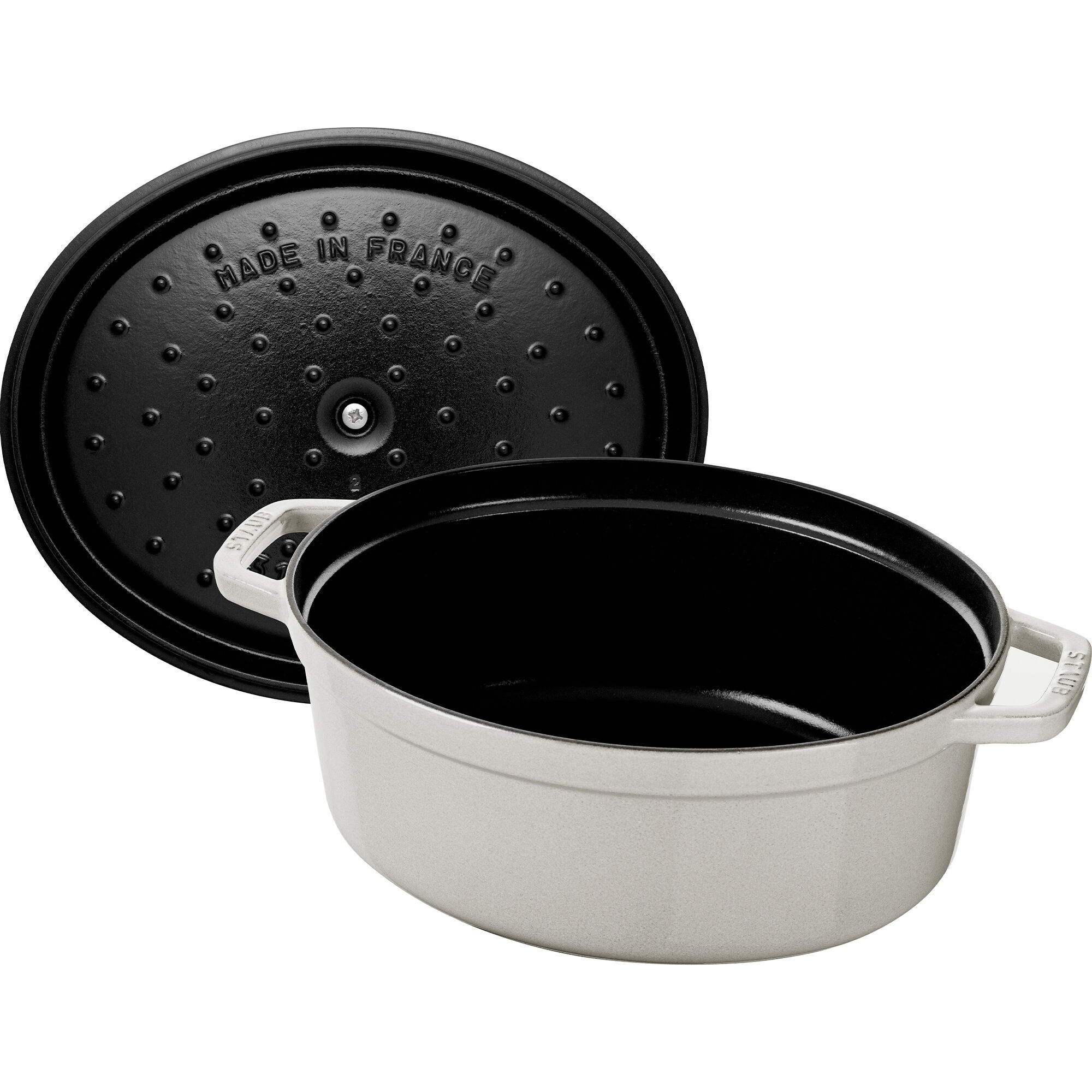 Staub La Cocotte Oval Støbejernsgryde 23 Cm     35 Liter  White Truffle