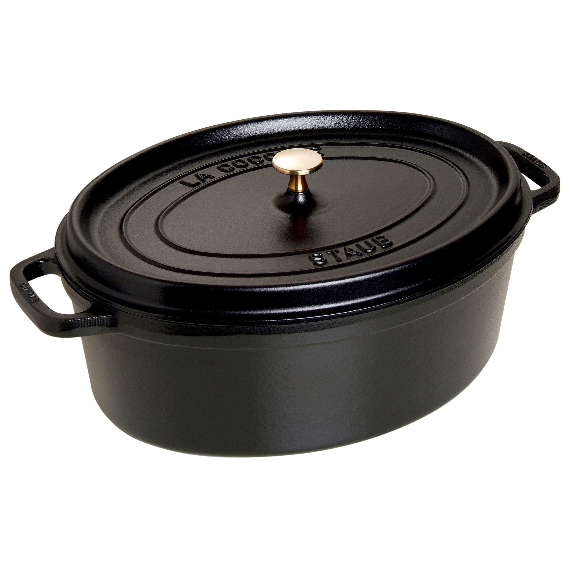 Staub La Cocotte Oval Støbejernsgryde   Liter  Sort
