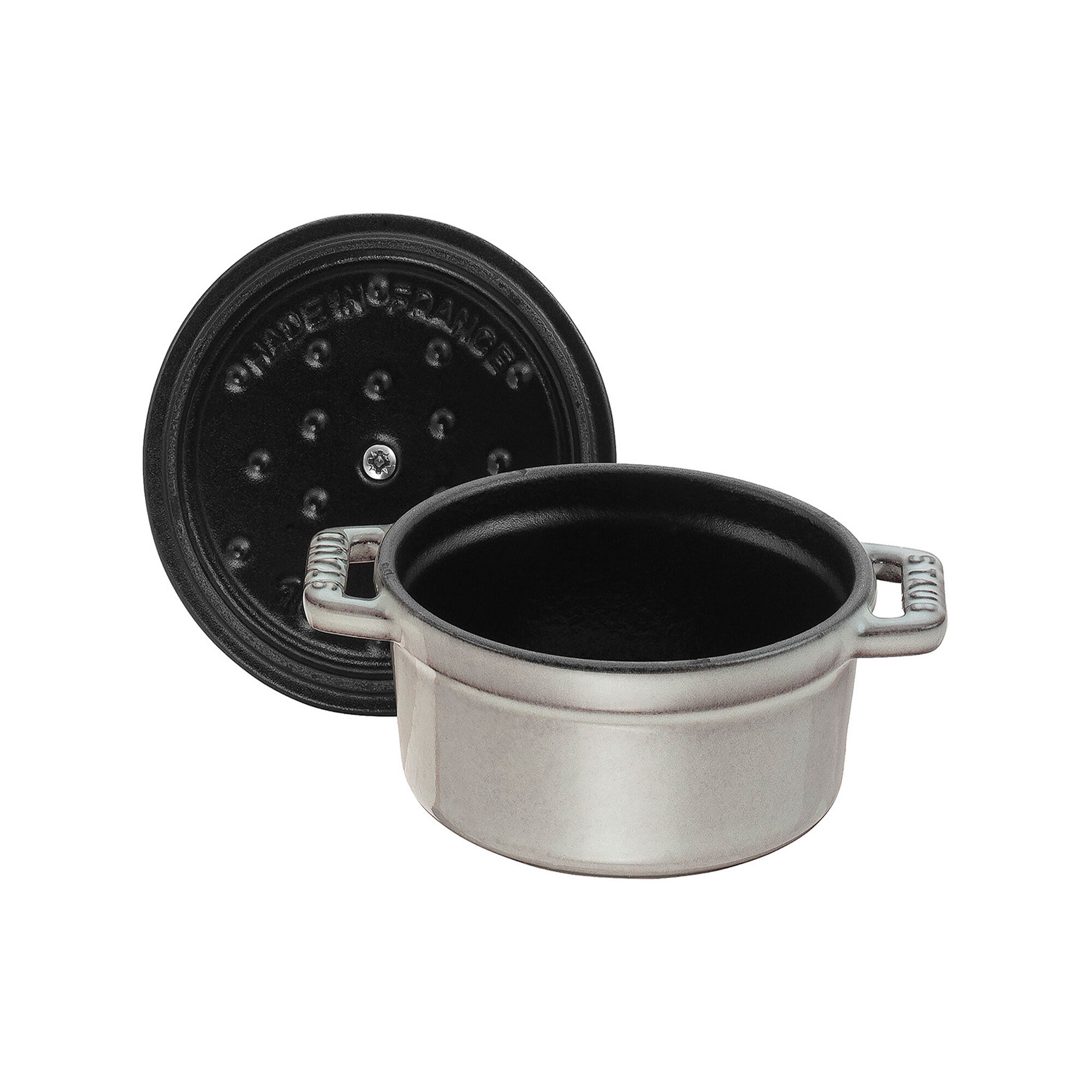 Staub La Cocotte Rund Minigryde   Støbejern 12 Cm  Grafitgrå