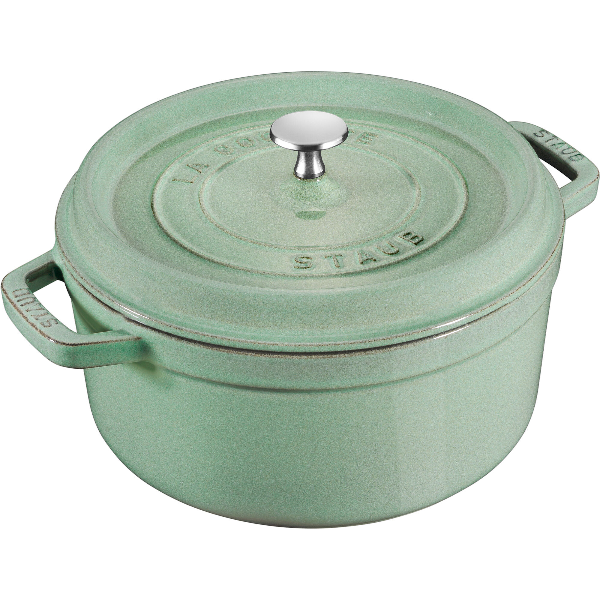 Staub La Cocotte Rund Støbejernsgryde 24 Cm          Salviegrøn