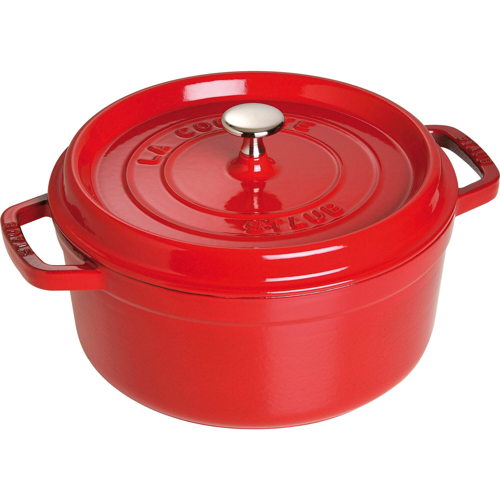 Staub La Cocotte Rund Støbejernsgryde 24 Cm       Liter  Kirsebærrød