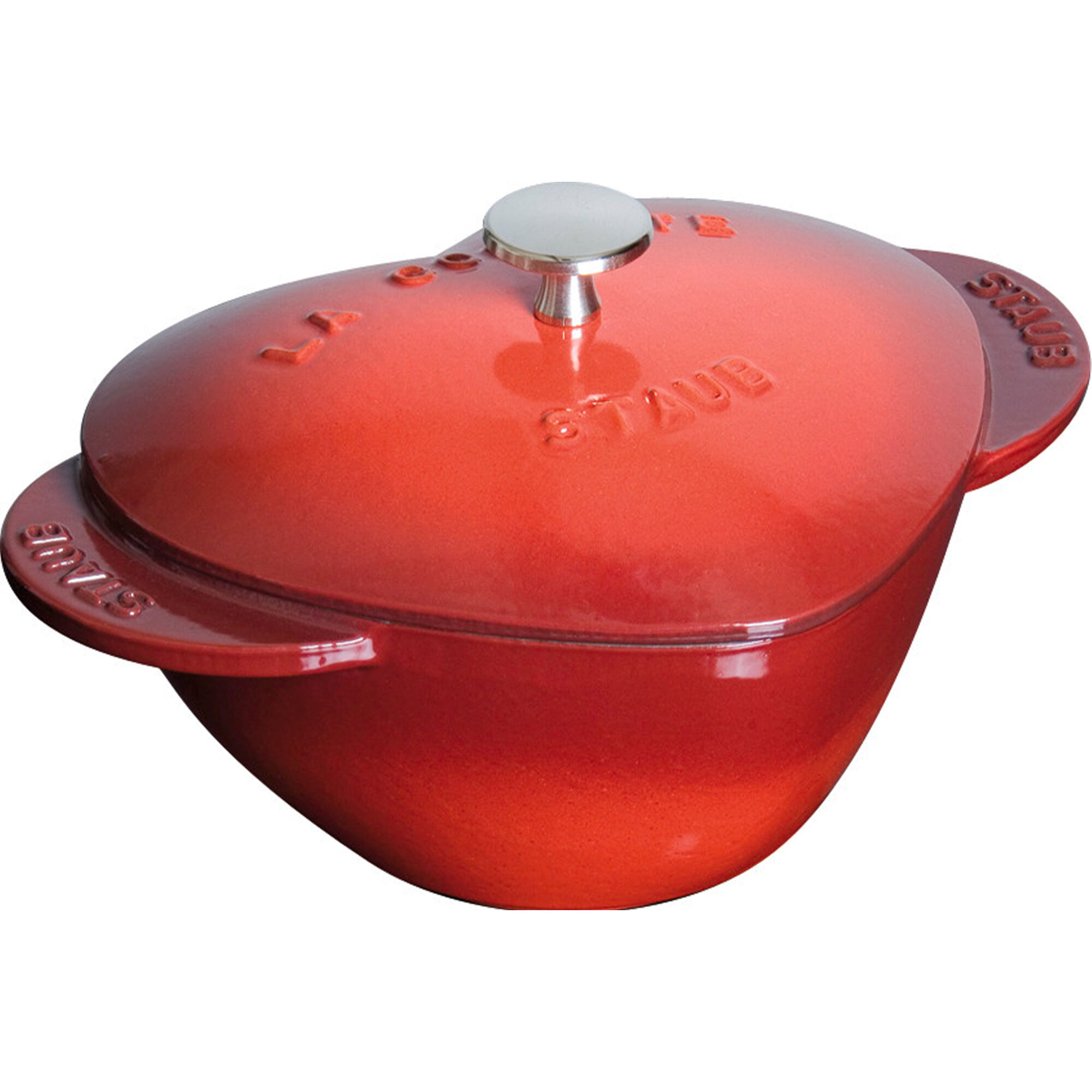 Staub La Cocotte Støbejernsgryde Hjerte 20 Cm     75 Liter  Kirsebærrød