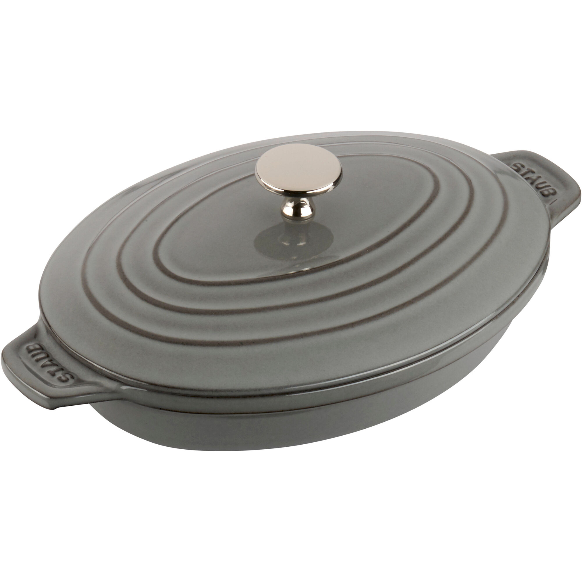 Staub Ovnfast Form 23 Cm Med Låg  Grå