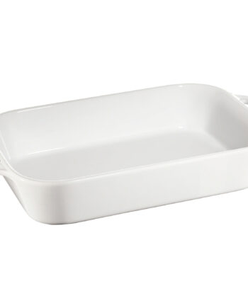 Staub Rektangulær Ovnfast Fad 34   24 Cm Hvid