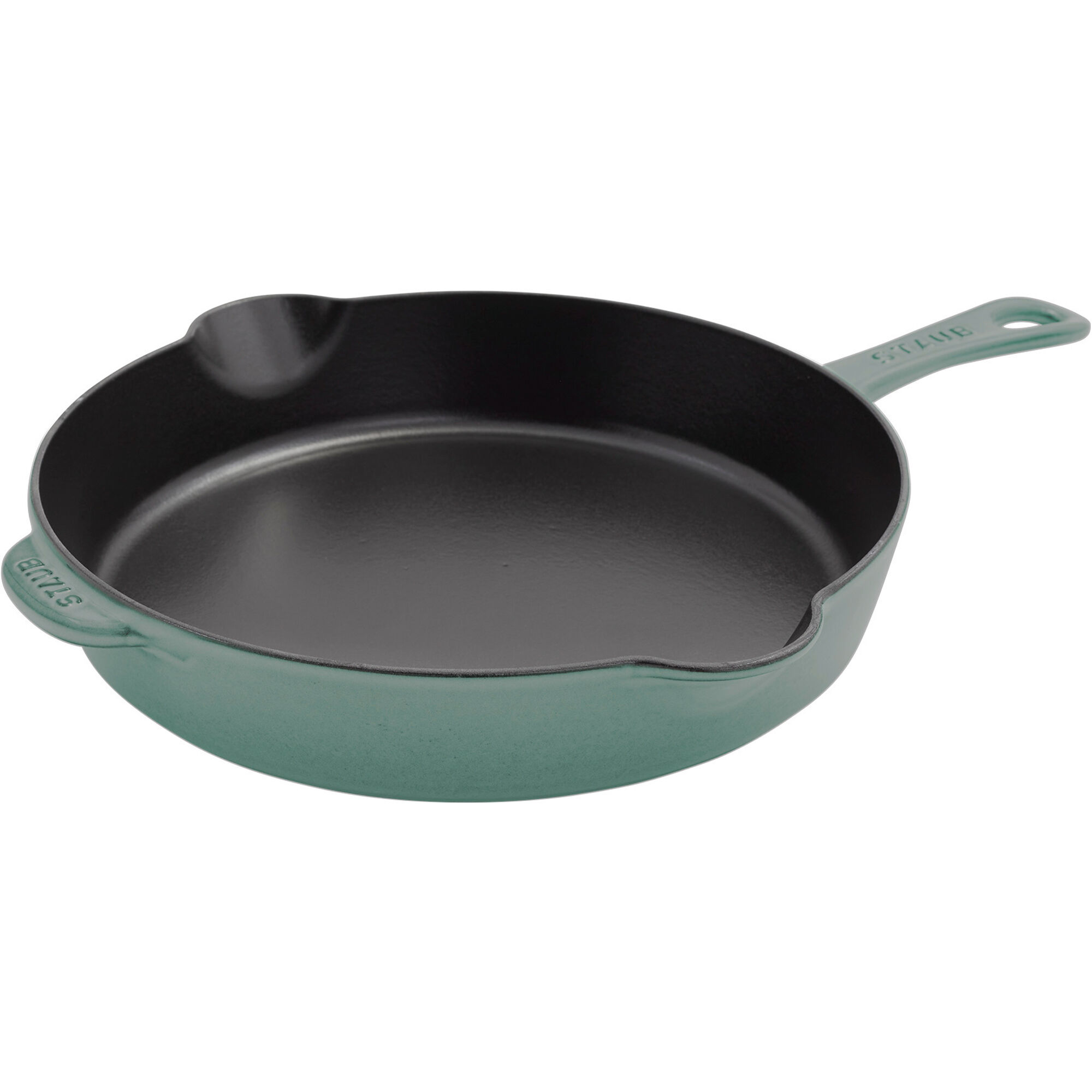 Staub Stegepande   Støbejern 28 Cm  Eukalyptusgrøn