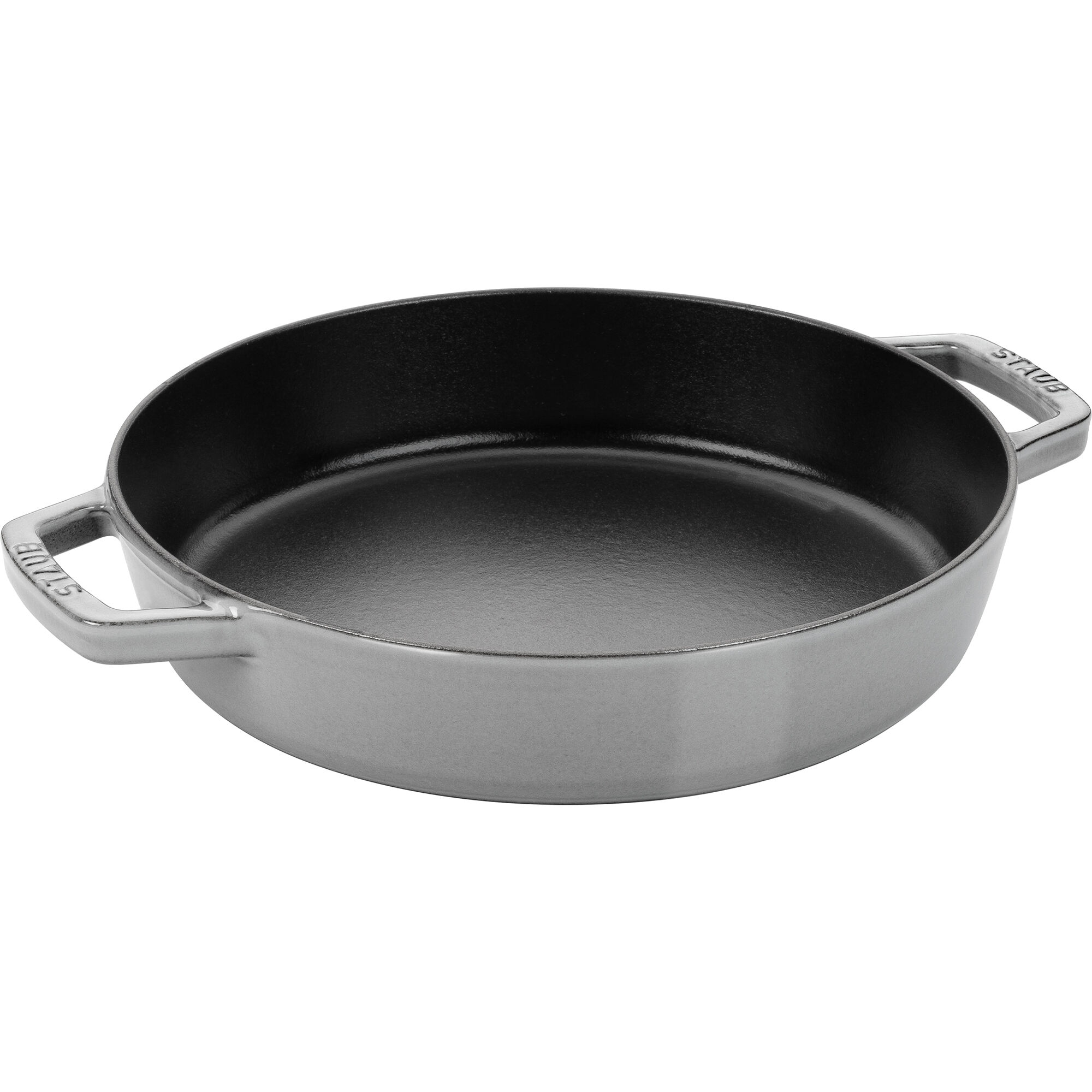 Staub Stegepande   Støbejern Med   Håndtag 20 Cm  Grafitgrå