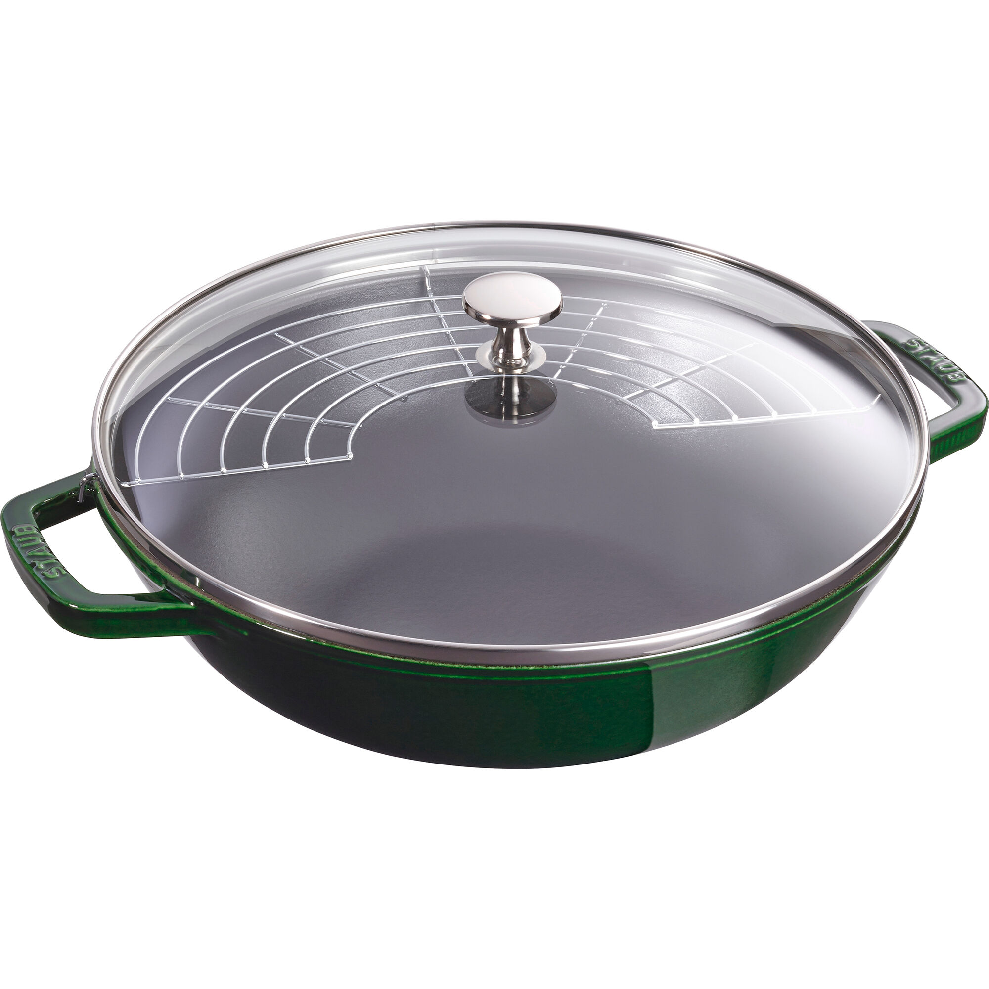 Staub Wok Med Glaslåg 30 Cm  Grøn