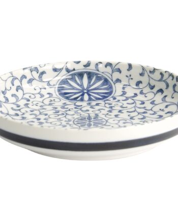 Tokyo Design Studio Marumon Sarasa Pastatallerken ø20 Cm  Blå Hvid
