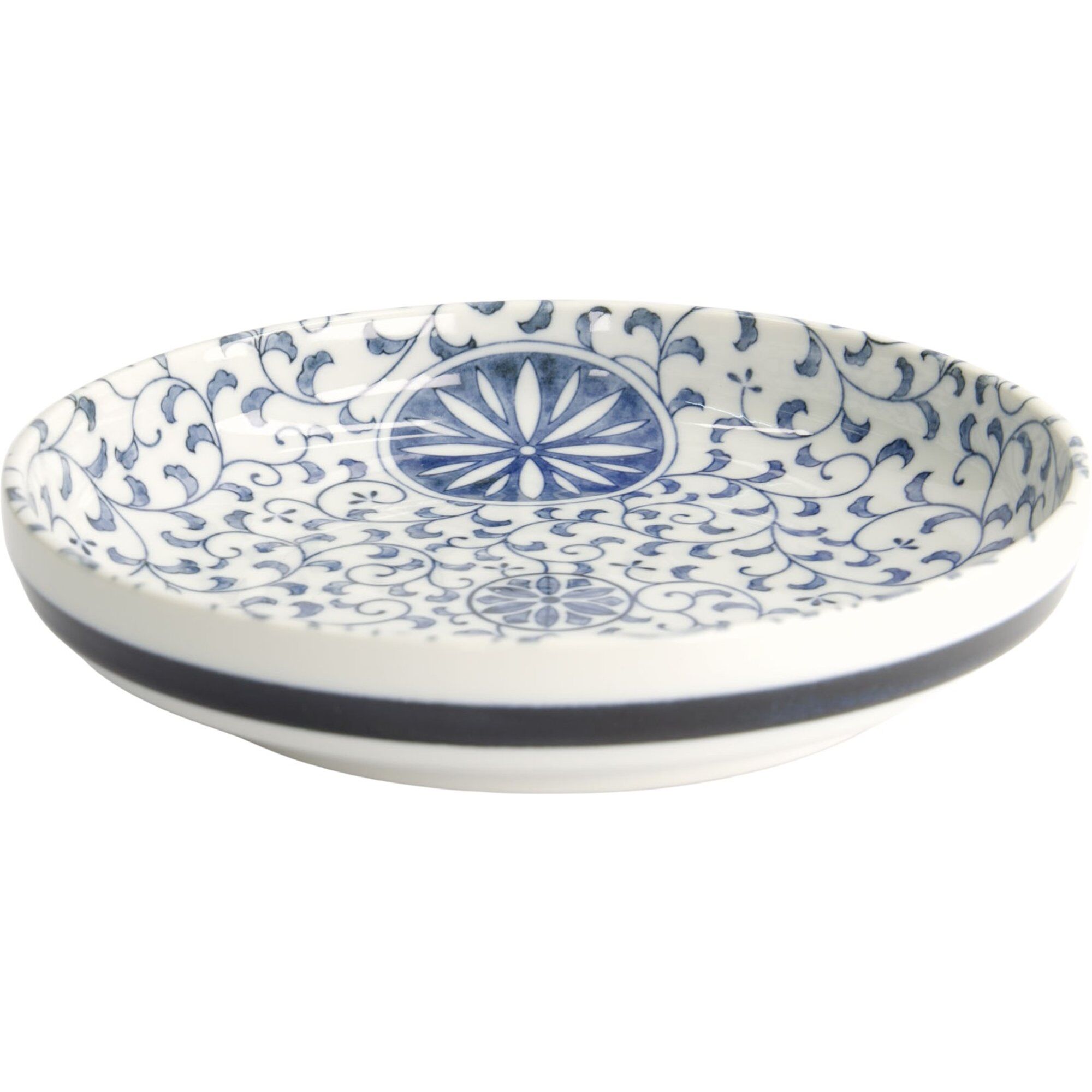 Tokyo Design Studio Marumon Sarasa Pastatallerken ø20 Cm Blå Hvid