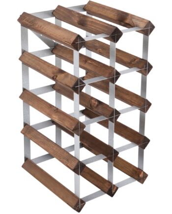 Traditional Wine Rack Vinreol Saml-selv Mørk Eg 12 Flasker