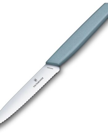 Victorinox Swiss Modern Savtakket Urtekniv 10 Cm  Lyseblå