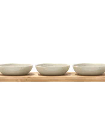 Villa Collection Shoku Bambusbakke Med   Skåle 32x10 Cm  Soft Beige