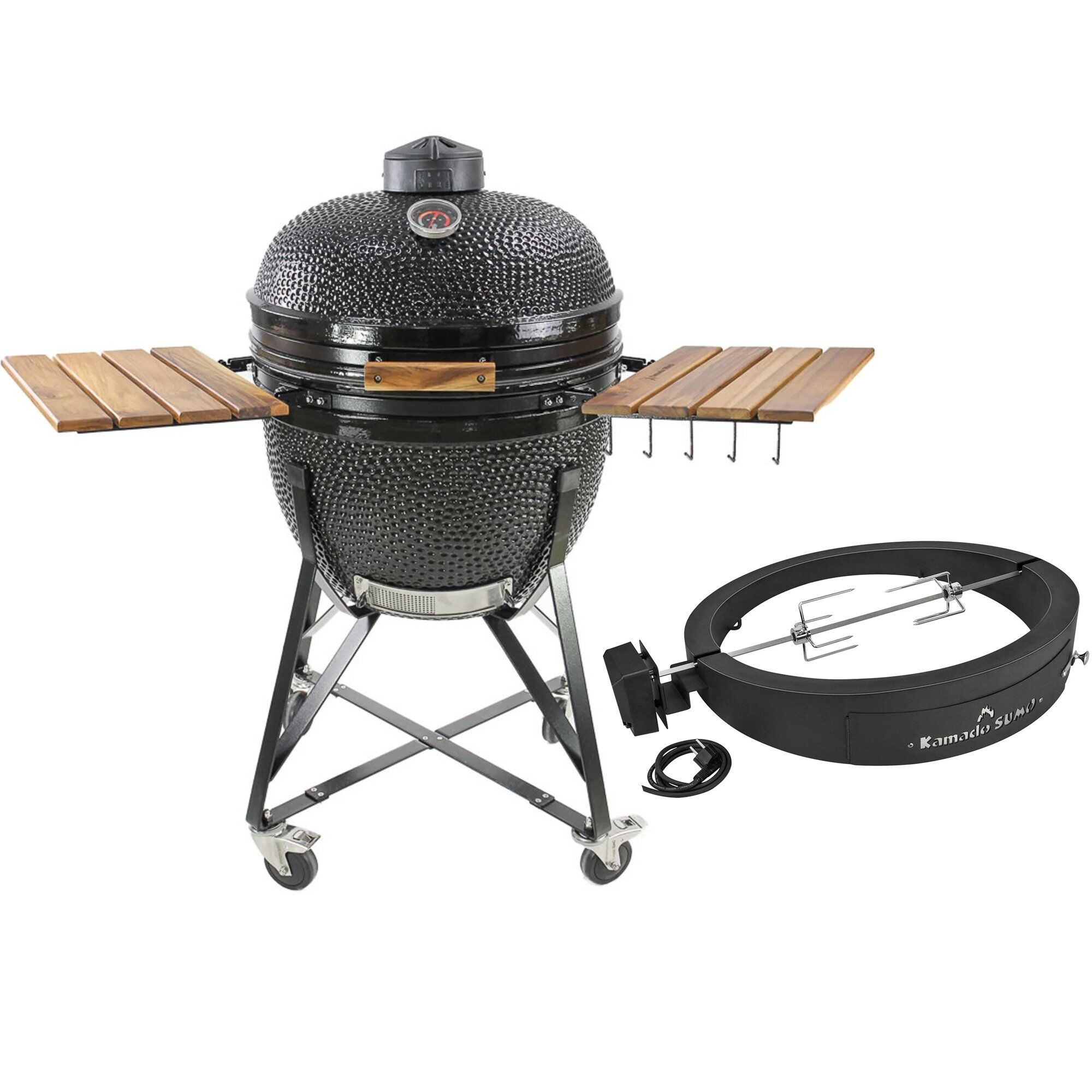 Kamado Sumo Maxi Kulgrill  Sort   Grillmesterens Rotisserie Og Pizzaovn