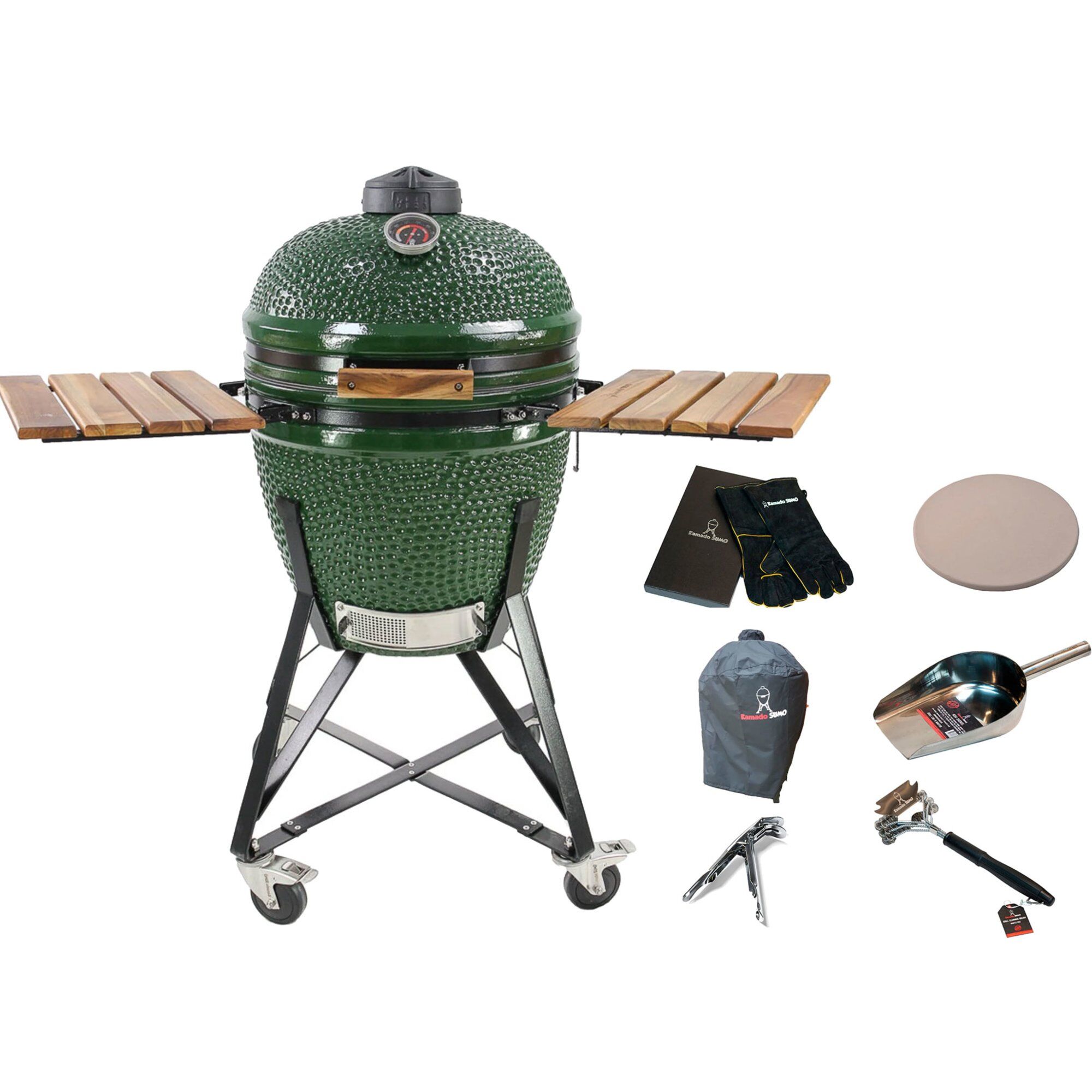 Kamado Sumo Midi Kulgrill    Tilbehørspakke  Grøn