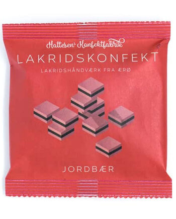 Lakridskonfekt Med Jordbær Fra Hattesens Konfektfabrik