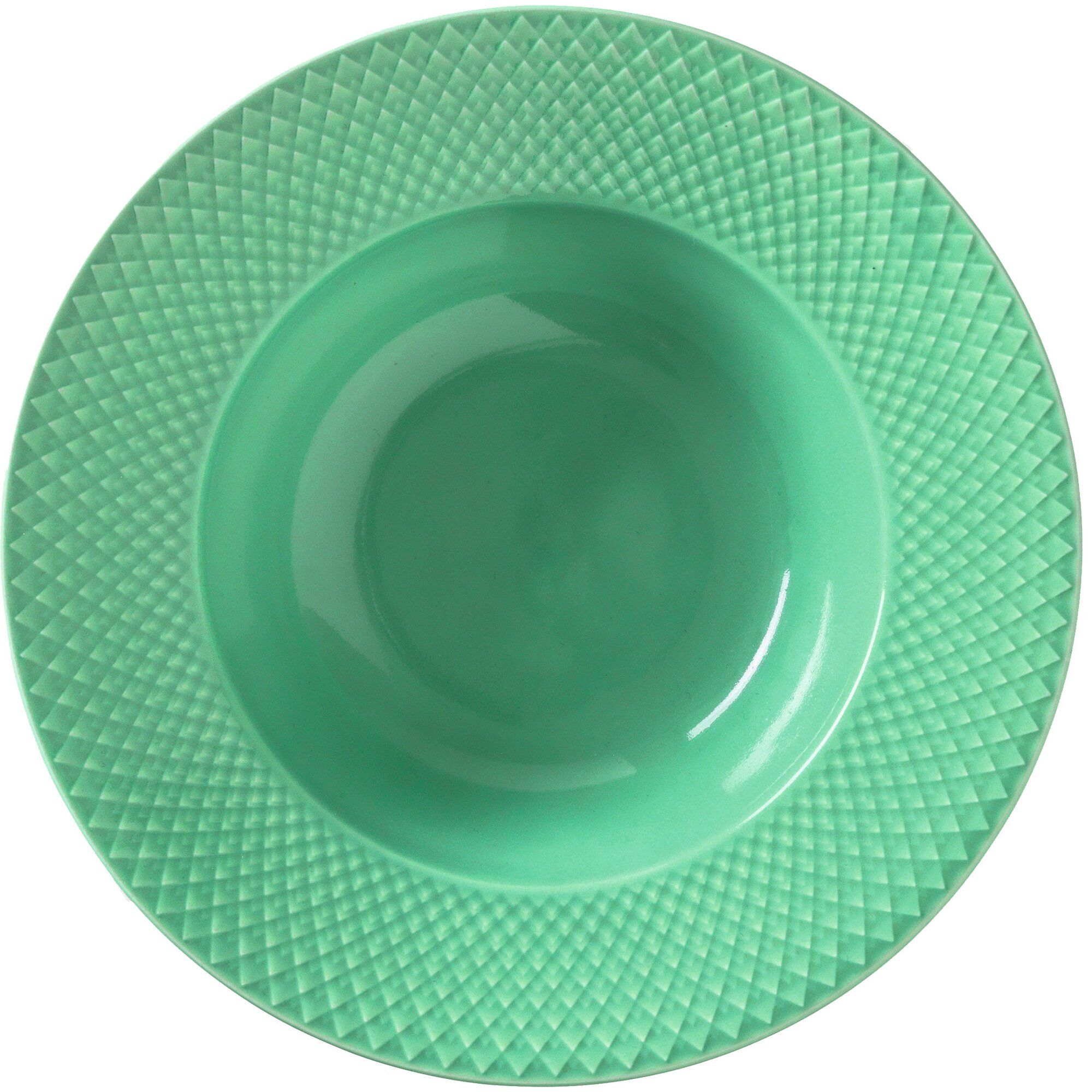 Lyngby Porcelæn Rhombe Color Dyb Tallerken 24   Cm Grøn
