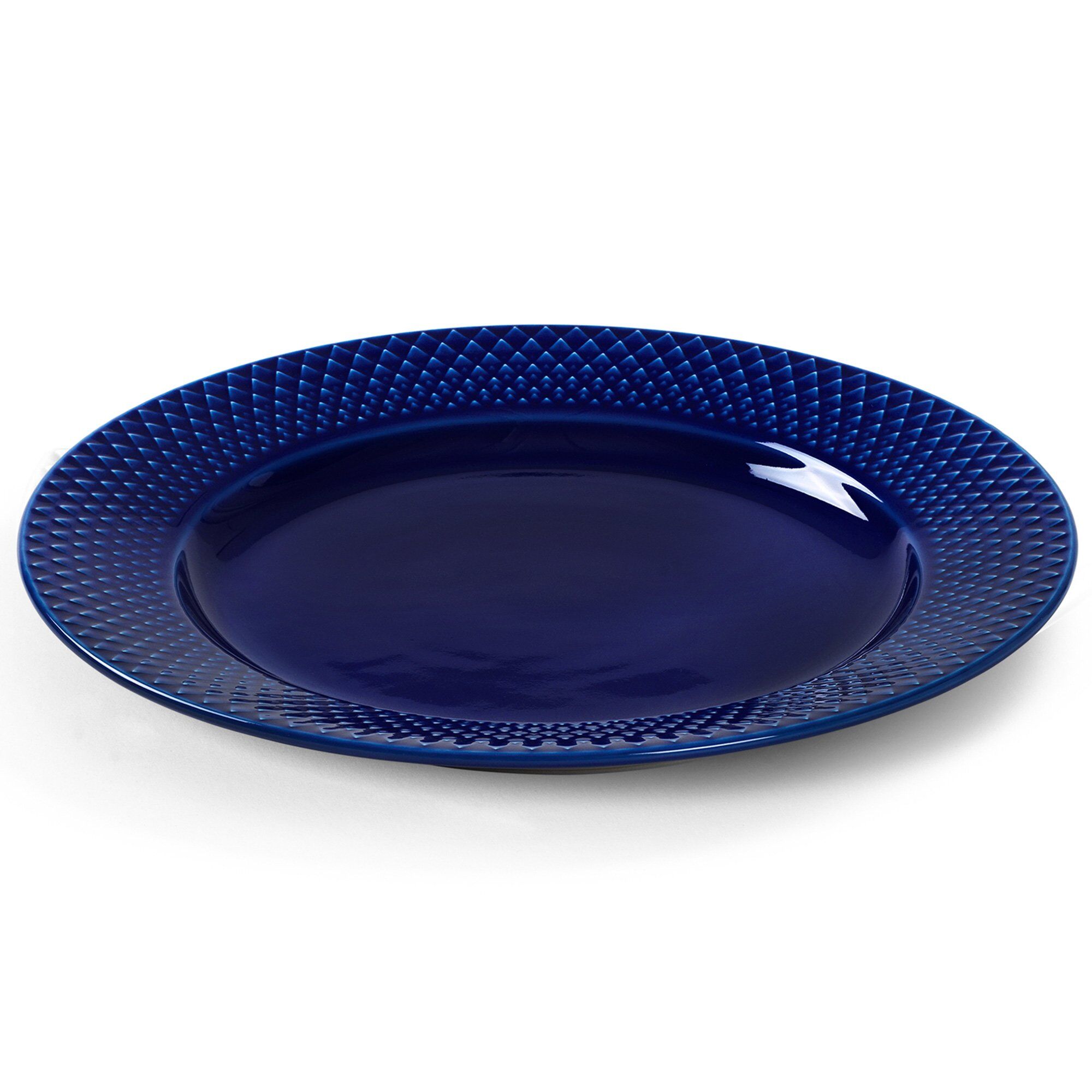 Lyngby Porcelæn Rhombe Color Frokosttallerken  23 Cm  Mørkeblå