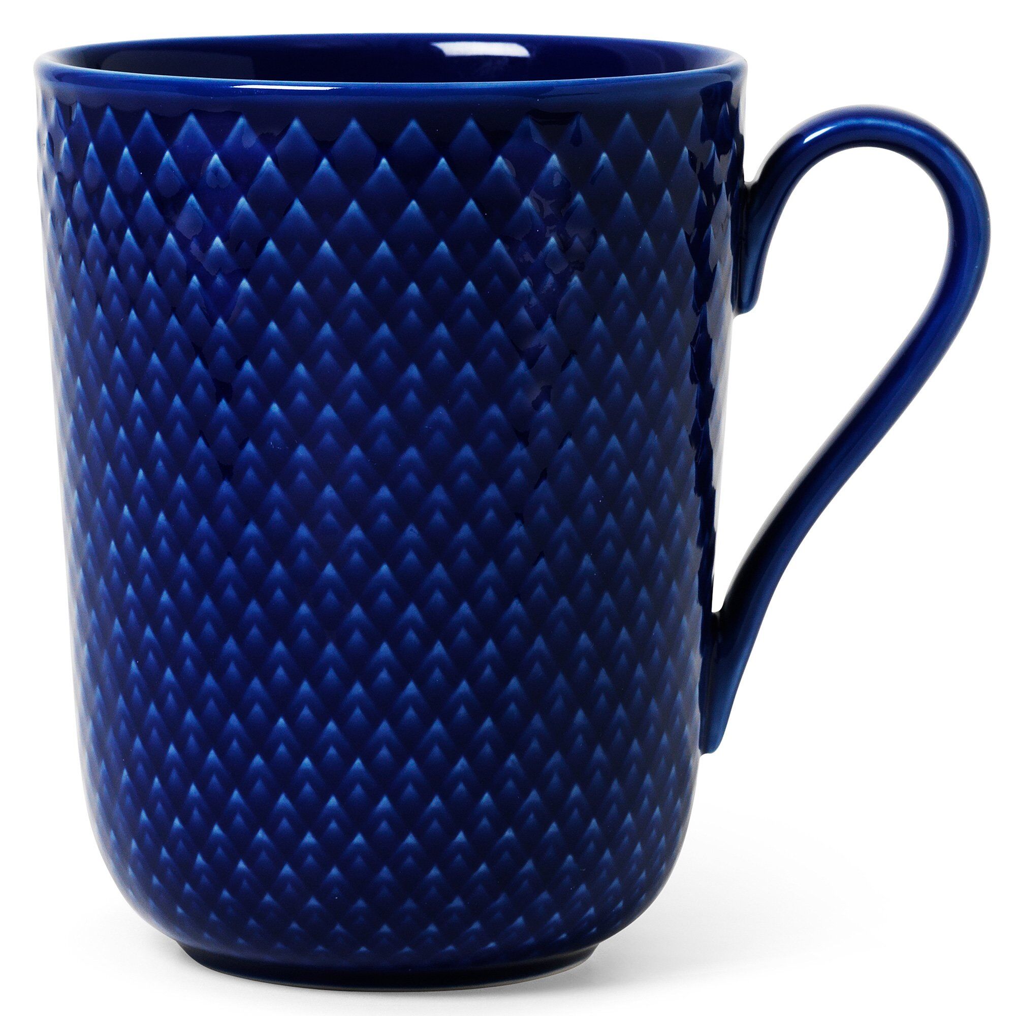Lyngby Porcelæn Rhombe Color Krus Med Hank 33 Cl  Mørkeblå